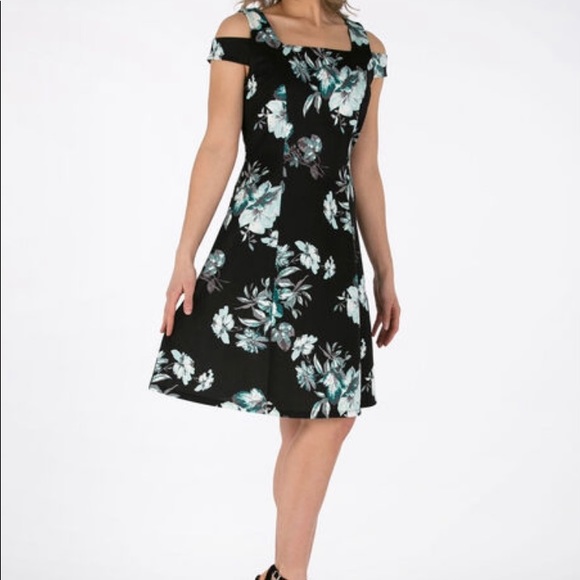 Rickis floral cold shoulder scuba dress - Picture 1 of 4